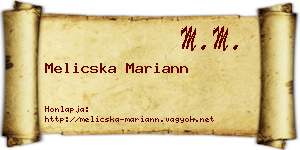 Melicska Mariann névjegykártya