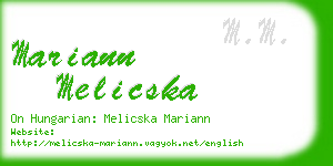 mariann melicska business card